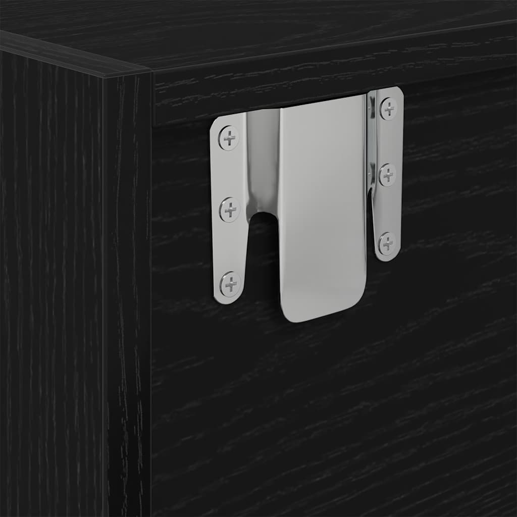 vidaXL TV Cabinets 2 pcs Black Oak 80x31x25,5 cm Engineered Wood