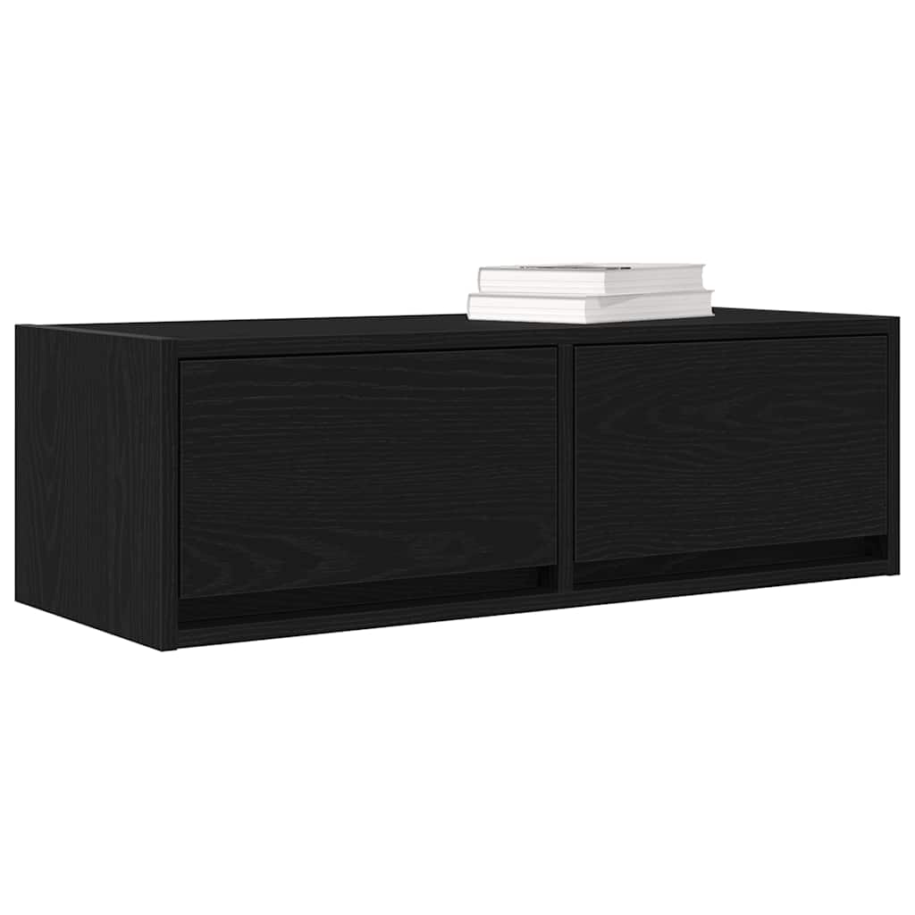 vidaXL TV Cabinets 2 pcs Black Oak 80x31x25,5 cm Engineered Wood