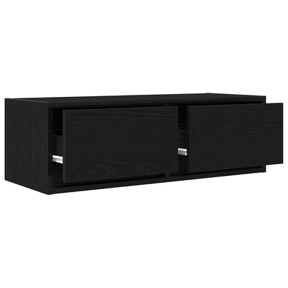 vidaXL TV Cabinets 2 pcs Black Oak 80x31x25,5 cm Engineered Wood
