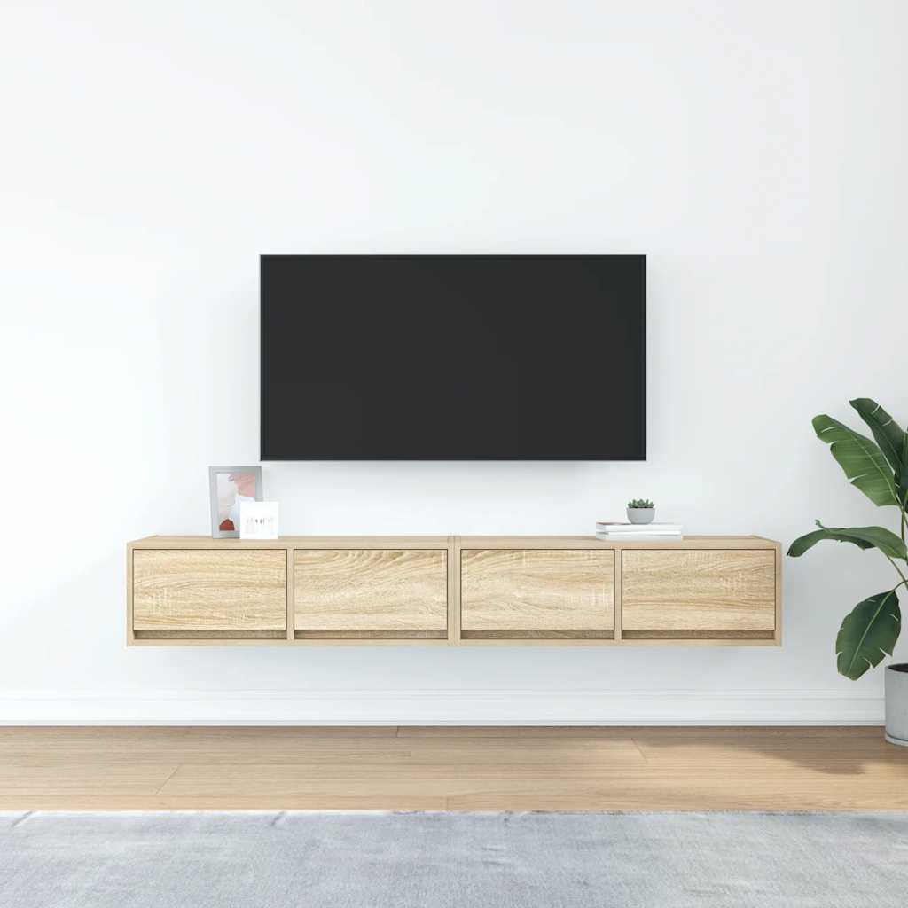 vidaXL TV Cabinets 2 pcs Sonoma Oak 80x31x25,5 cm Engineered Wood