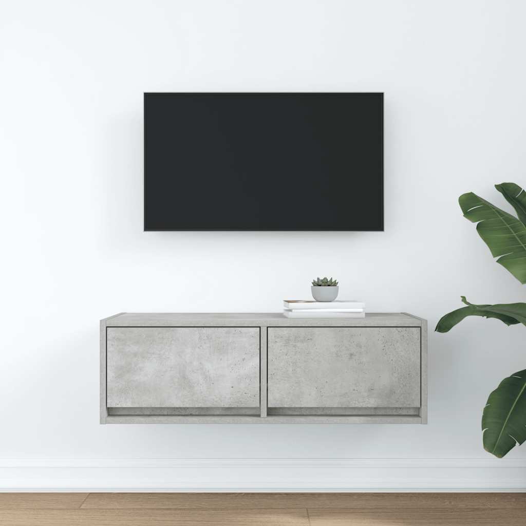 vidaXL TV Cabinet Concrete Grey 80x31x25,5 cm Engineered Wood