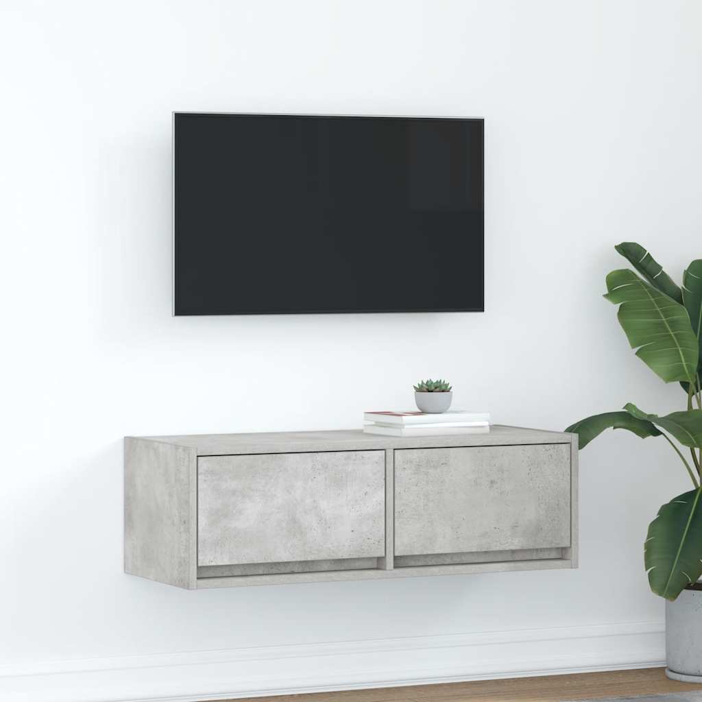 vidaXL TV Cabinet Concrete Grey 80x31x25,5 cm Engineered Wood