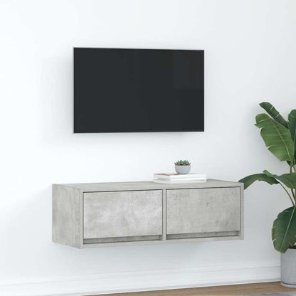 vidaXL TV Cabinet Concrete Grey 80x31x25,5 cm Engineered Wood