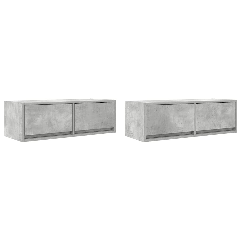 vidaXL TV Cabinets 2 pcs Concrete Grey 80x31x25.5 cm Engineered Wood