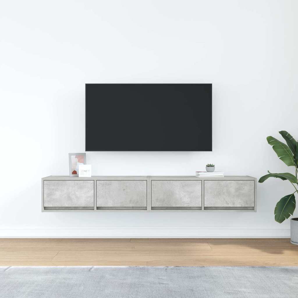 vidaXL TV Cabinets 2 pcs Concrete Grey 80x31x25.5 cm Engineered Wood