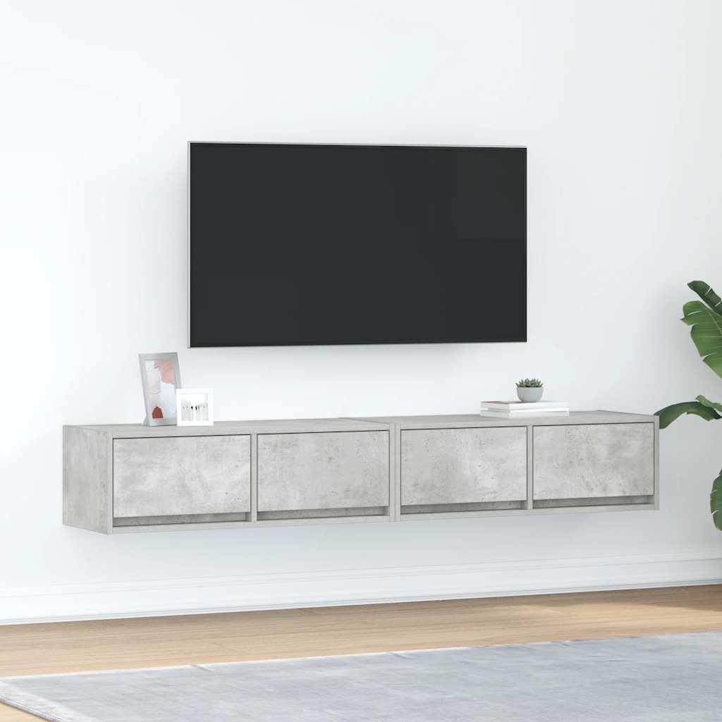 vidaXL TV Cabinets 2 pcs Concrete Grey 80x31x25.5 cm Engineered Wood