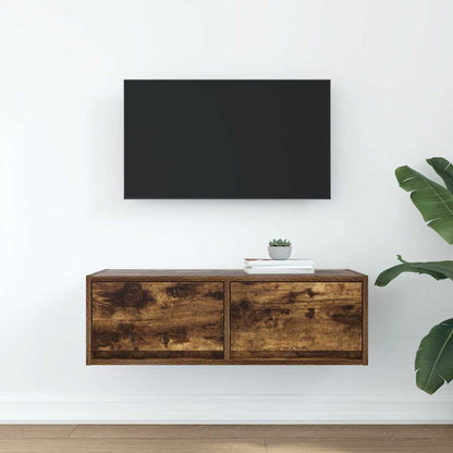 vidaXL TV Cabinet Smoked Oak 80x31x25,5 cm Engineered Wood