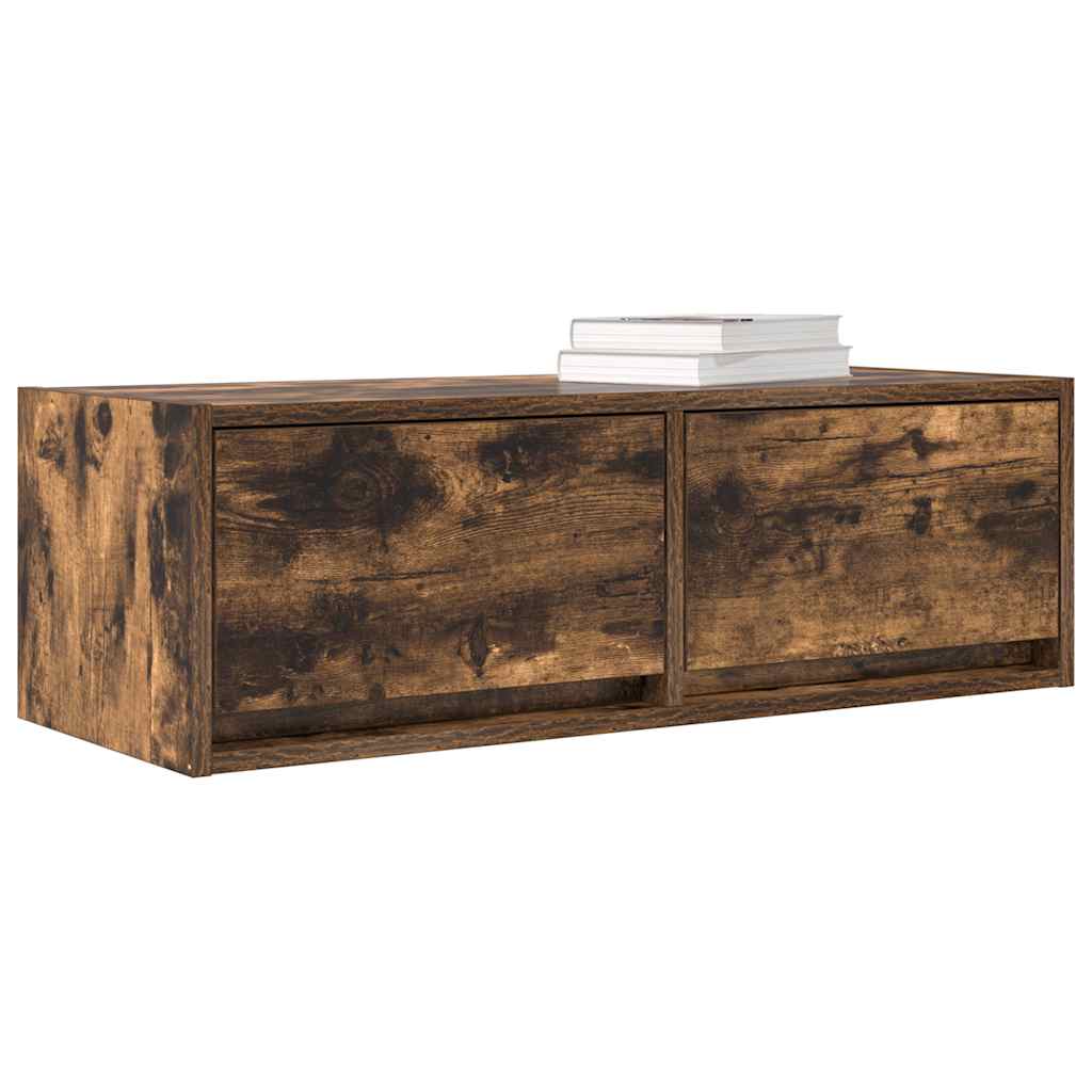 vidaXL TV Cabinet Smoked Oak 80x31x25,5 cm Engineered Wood