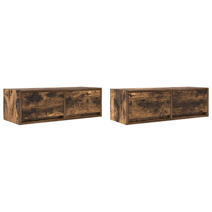 vidaXL TV Cabinets 2 pcs Smoked Oak 80x31x25,5 cm Engineered Wood