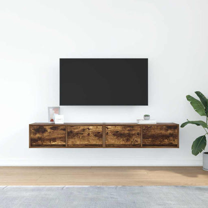 vidaXL TV Cabinets 2 pcs Smoked Oak 80x31x25,5 cm Engineered Wood