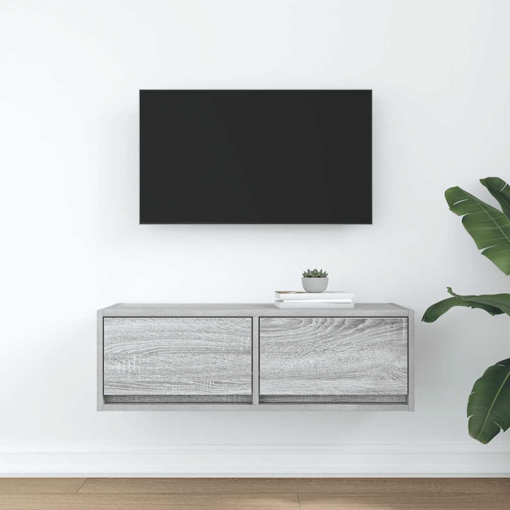 vidaXL TV Cabinet Grey Sonoma 80x31x25,5 cm Engineered Wood