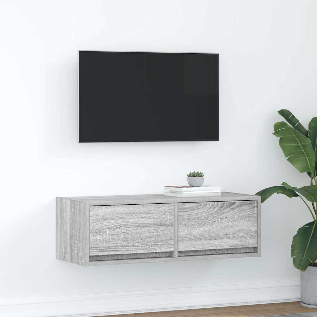 vidaXL TV Cabinet Grey Sonoma 80x31x25,5 cm Engineered Wood
