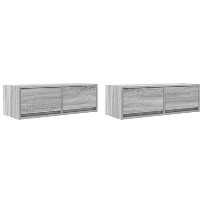vidaXL TV Cabinets 2 pcs Grey Sonoma 80x31x25,5 cm Engineered Wood