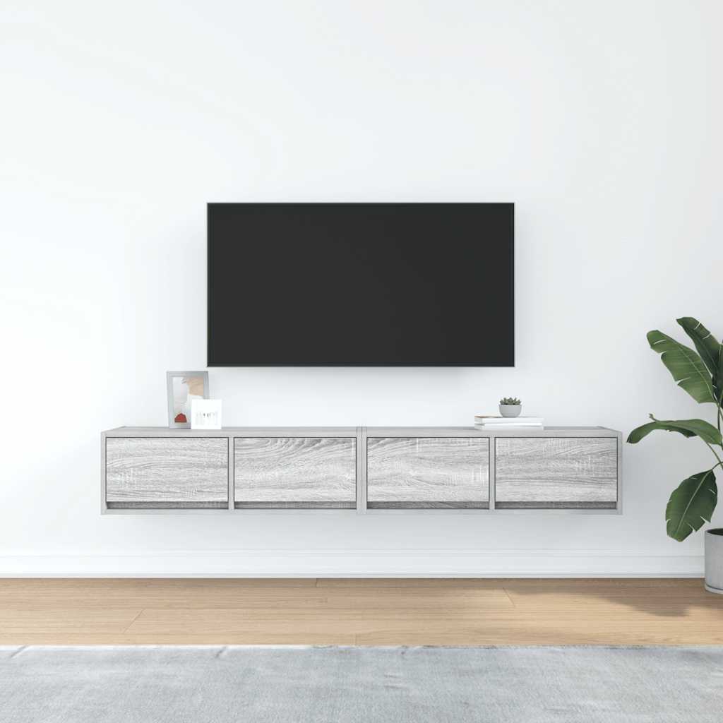 vidaXL TV Cabinets 2 pcs Grey Sonoma 80x31x25,5 cm Engineered Wood