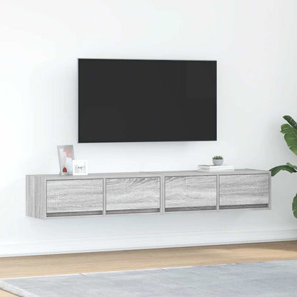 vidaXL TV Cabinets 2 pcs Grey Sonoma 80x31x25,5 cm Engineered Wood