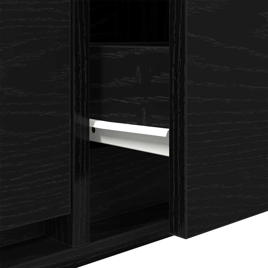 vidaXL TV Cabinet Black oak 100 x 31 x 25.5 cm Engineered wood