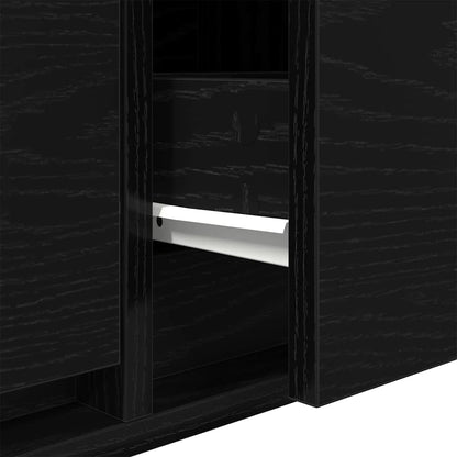vidaXL TV Cabinet Black oak 100 x 31 x 25.5 cm Engineered wood