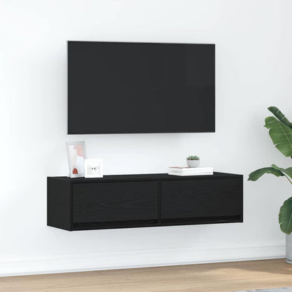 vidaXL TV Cabinet Black oak 100 x 31 x 25.5 cm Engineered wood