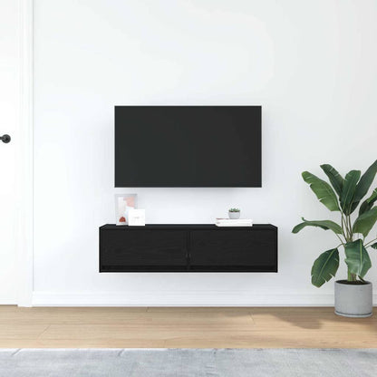 vidaXL TV Cabinet Black oak 100 x 31 x 25.5 cm Engineered wood