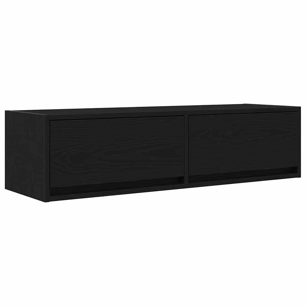 vidaXL TV Cabinet Black oak 100 x 31 x 25.5 cm Engineered wood