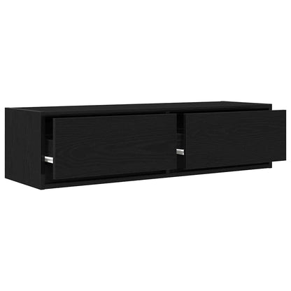 vidaXL TV Cabinet Black oak 100 x 31 x 25.5 cm Engineered wood
