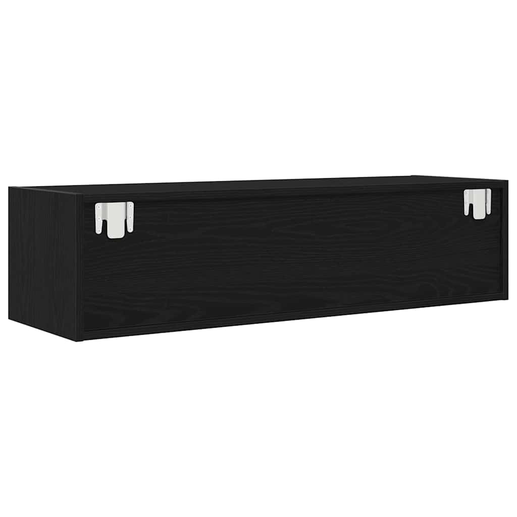 vidaXL TV Cabinet Black oak 100 x 31 x 25.5 cm Engineered wood