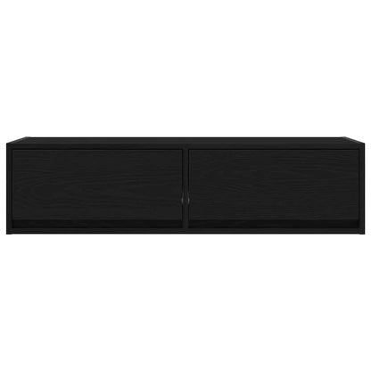 vidaXL TV Cabinet Black oak 100 x 31 x 25.5 cm Engineered wood