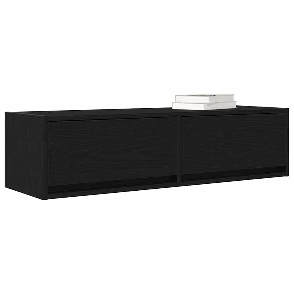 vidaXL TV Cabinet Black oak 100 x 31 x 25.5 cm Engineered wood