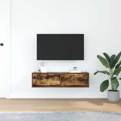 vidaXL TV Cabinet Smoked oak 100 x 31 x 25.5 cm Engineered wood