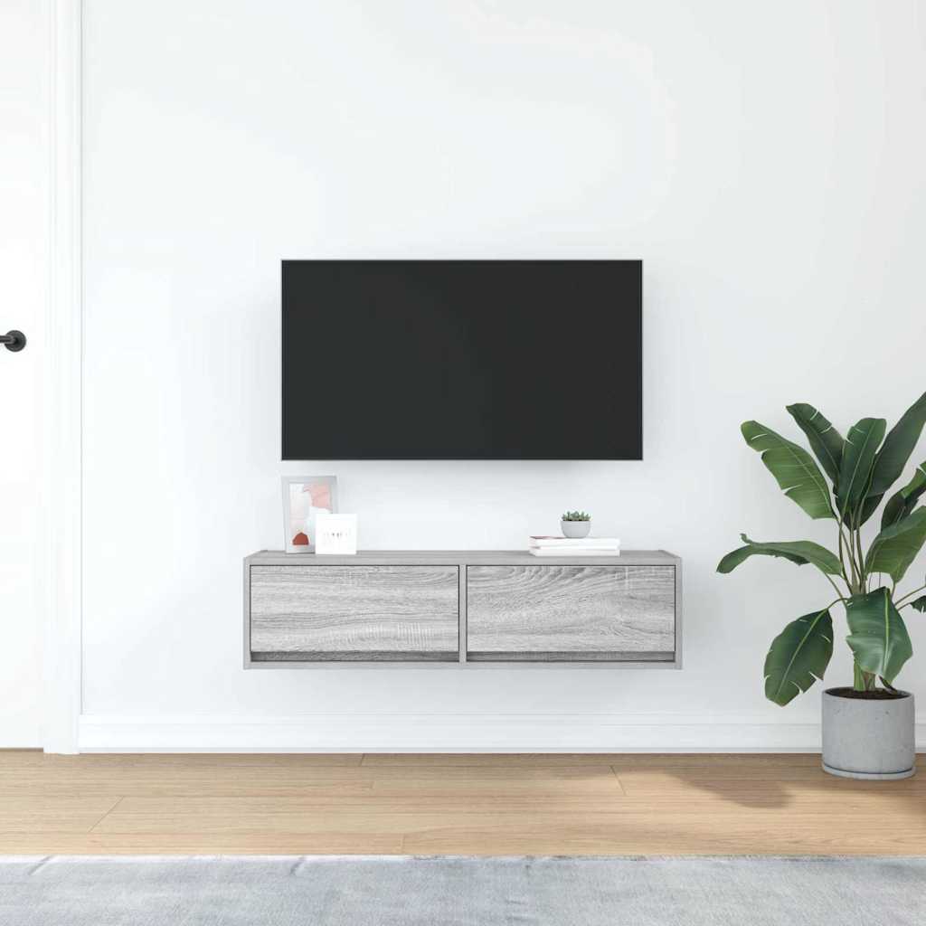 vidaXL TV Cabinet Grey sonoma 100 x 31 x 25.5 cm Engineered wood