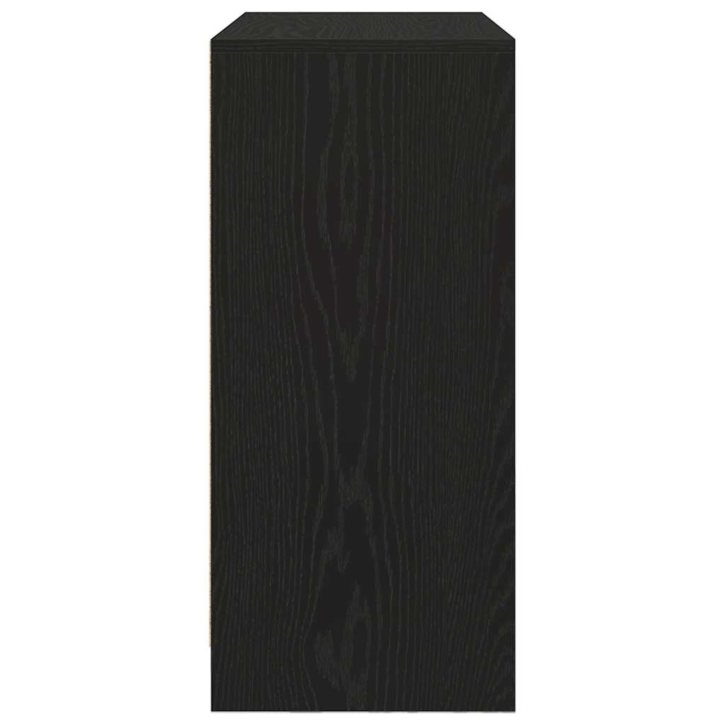 vidaXL Sideboard with Drawer Black Oak 80x34x76 cm Engineered Wood