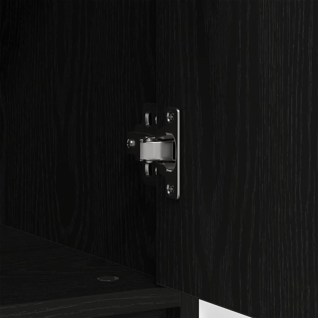 vidaXL Sideboard with Drawer Black Oak 80x34x76 cm Engineered Wood