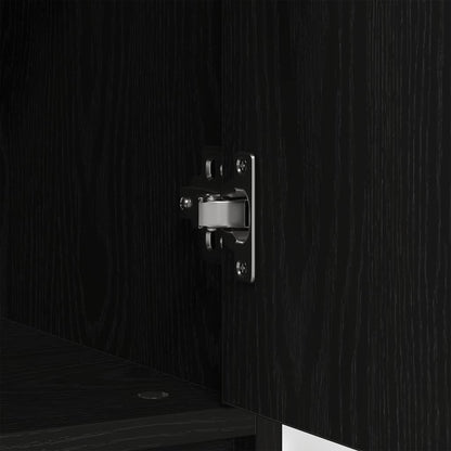 vidaXL Sideboard with Drawer Black Oak 80x34x76 cm Engineered Wood