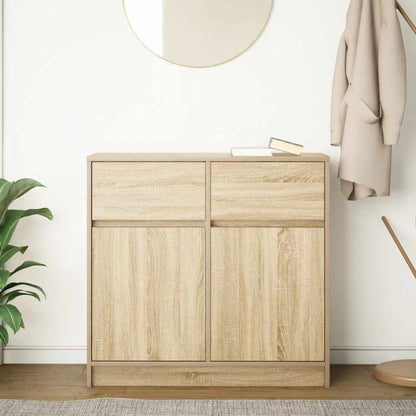 vidaXL Sideboard with Drawer Sonoma Oak 80x34x76 cm Engineered Wood