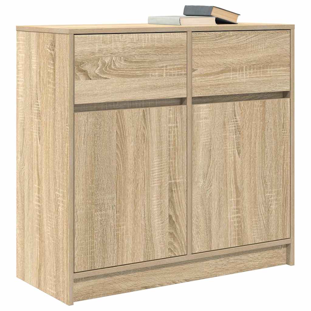 vidaXL Sideboard with Drawer Sonoma Oak 80x34x76 cm Engineered Wood