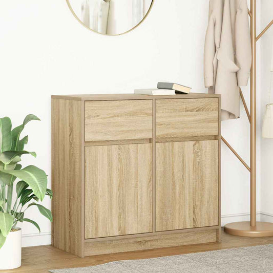 vidaXL Sideboard with Drawer Sonoma Oak 80x34x76 cm Engineered Wood