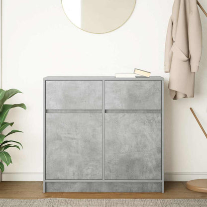 vidaXL Sideboard with Drawer Concrete Grey 80x34x76 cm Engineered Wood