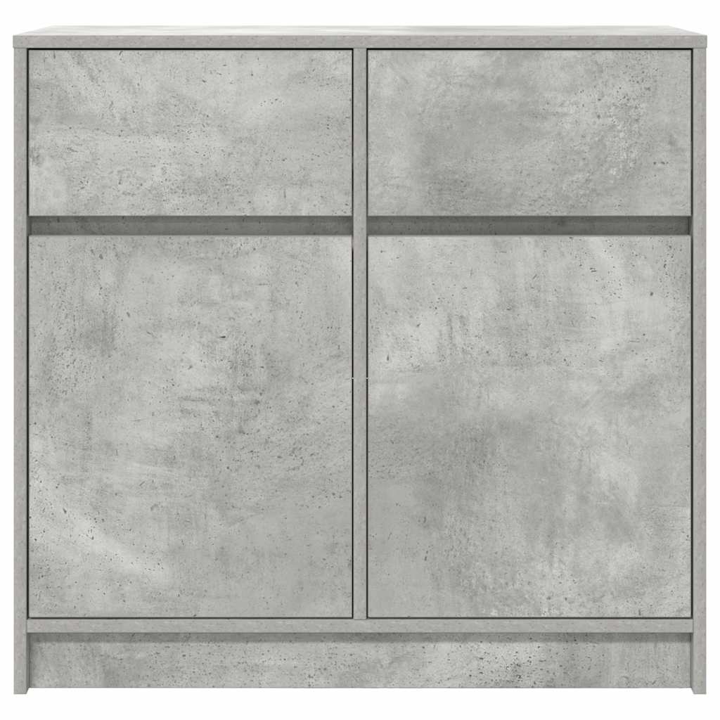vidaXL Sideboard with Drawer Concrete Grey 80x34x76 cm Engineered Wood