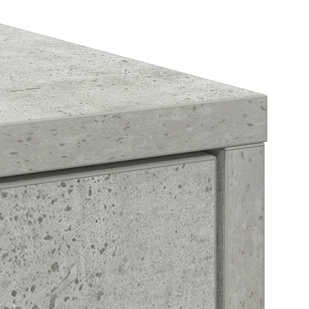 vidaXL Sideboard with Drawer Concrete Grey 80x34x76 cm Engineered Wood