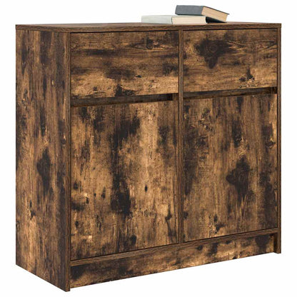 vidaXL Sideboard with Drawer Smoked Oak 80x34x76 cm Engineered Wood