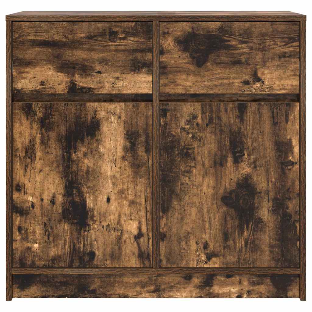 vidaXL Sideboard with Drawer Smoked Oak 80x34x76 cm Engineered Wood