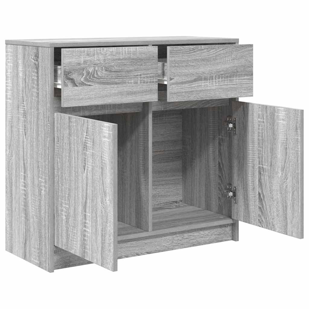 vidaXL Sideboard with Drawer Grey Sonoma 80x34x76 cm Engineered Wood
