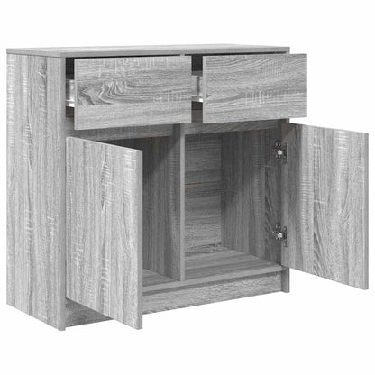 vidaXL Sideboard with Drawer Grey Sonoma 80x34x76 cm Engineered Wood
