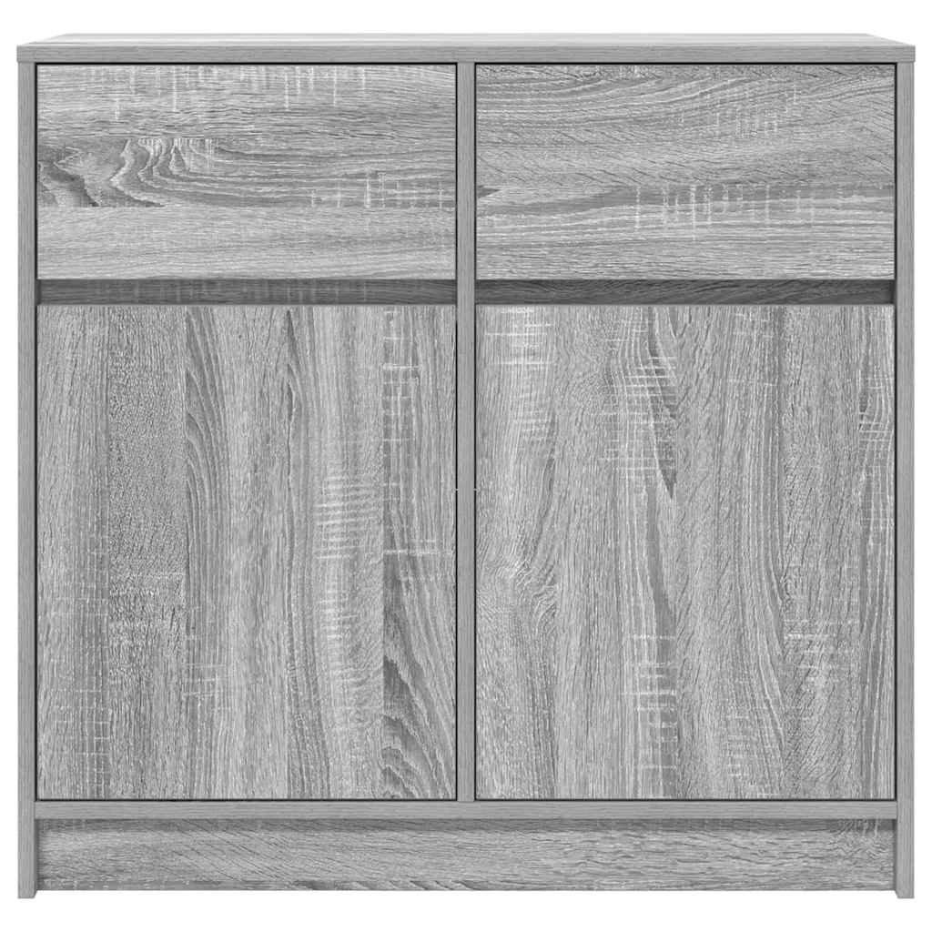 vidaXL Sideboard with Drawer Grey Sonoma 80x34x76 cm Engineered Wood