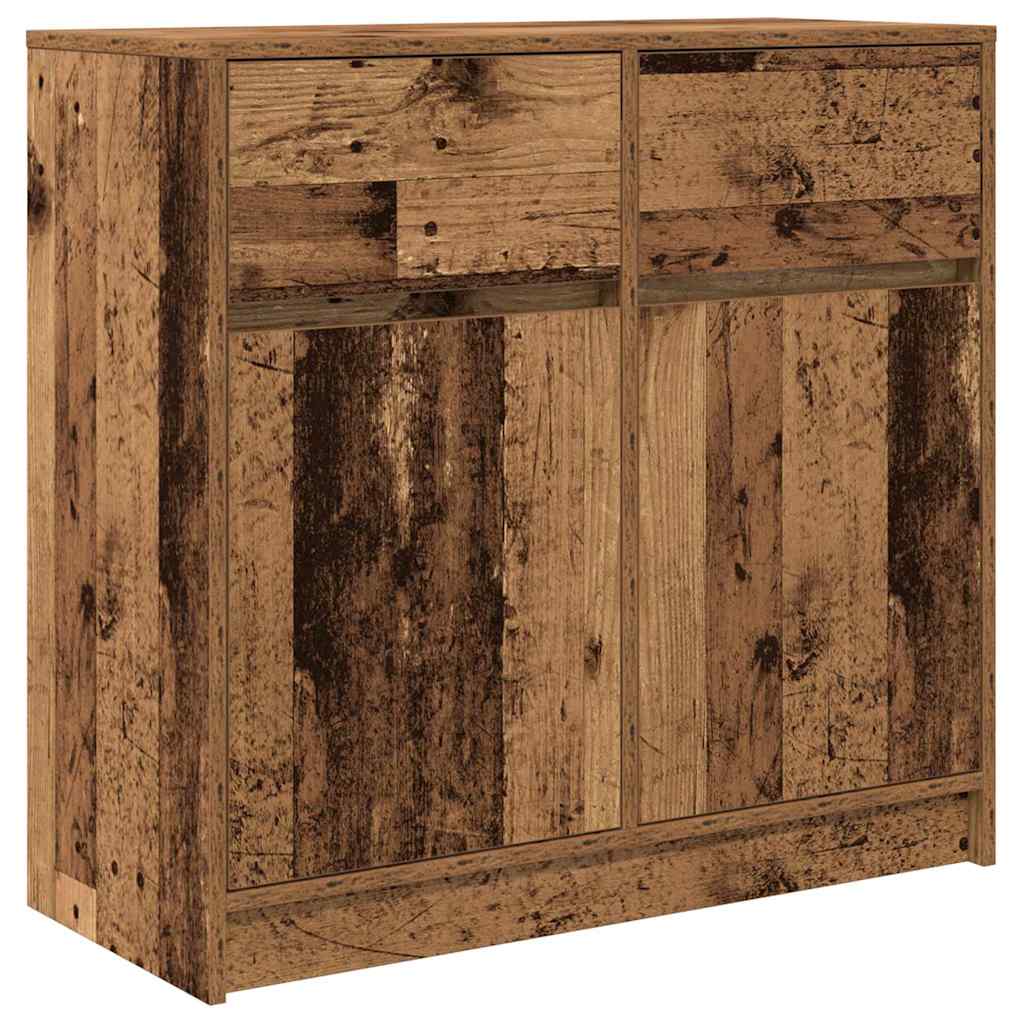 vidaXL Sideboard with Drawer Old Wood 80x34x76 cm Engineered Wood