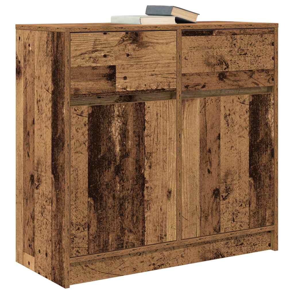 vidaXL Sideboard with Drawer Old Wood 80x34x76 cm Engineered Wood