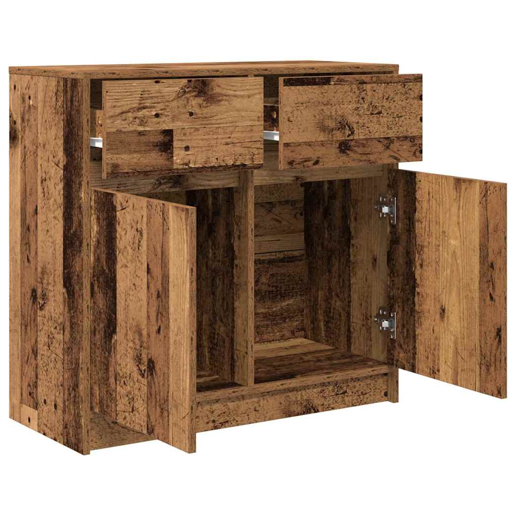 vidaXL Sideboard with Drawer Old Wood 80x34x76 cm Engineered Wood