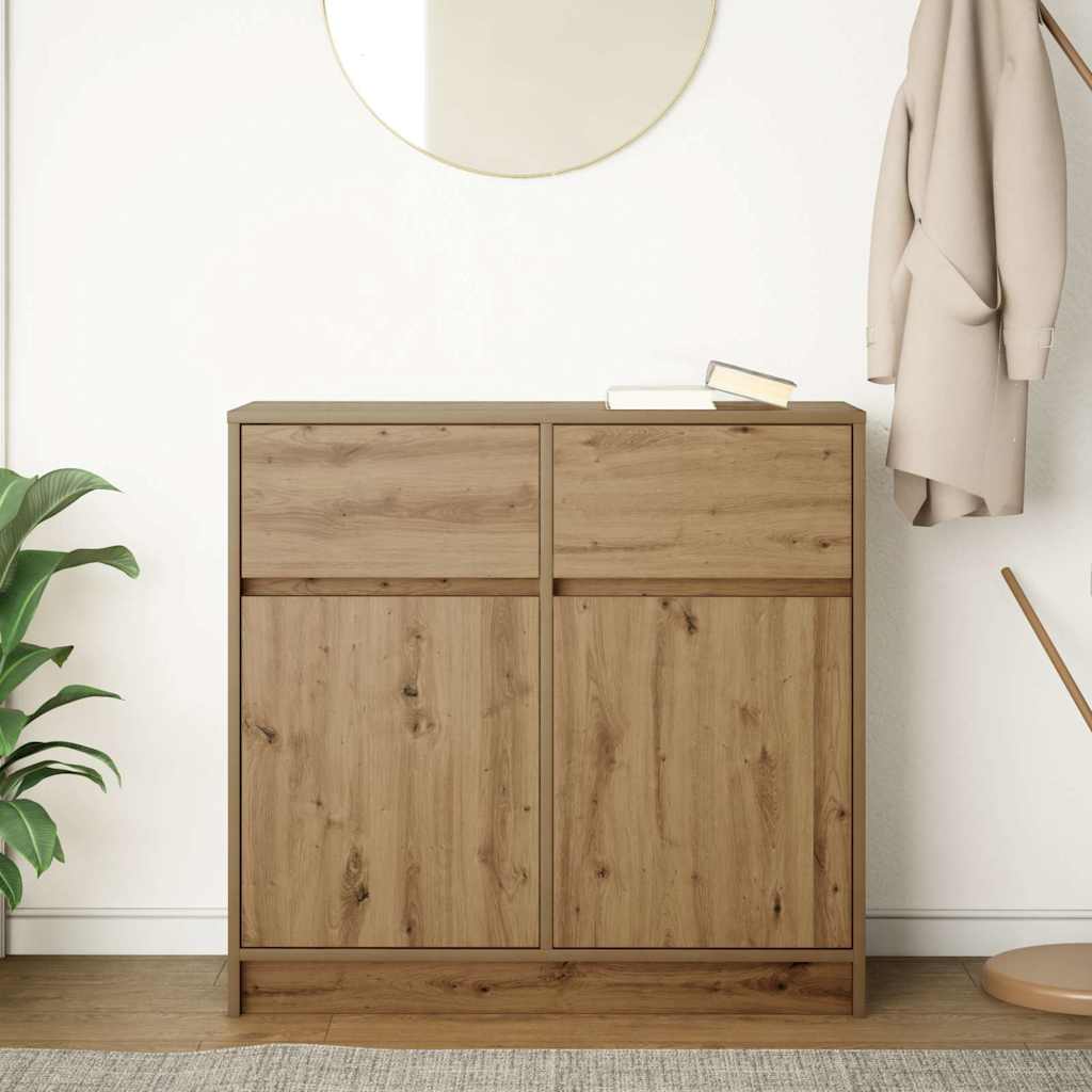 vidaXL Sideboard with Drawer Artisan Oak 80x34x76 cm Engineered Wood