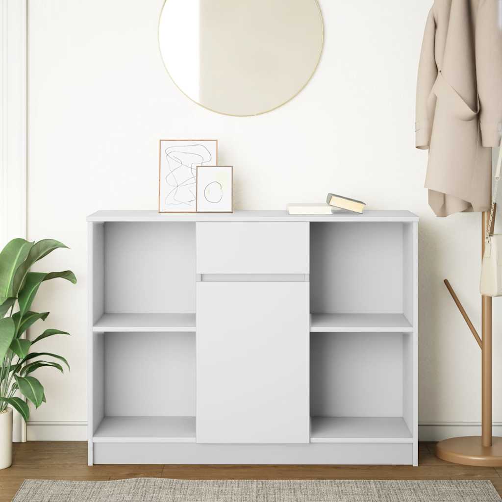 vidaXL Sideboard with Drawer White 101x35x76 cm Engineered Wood