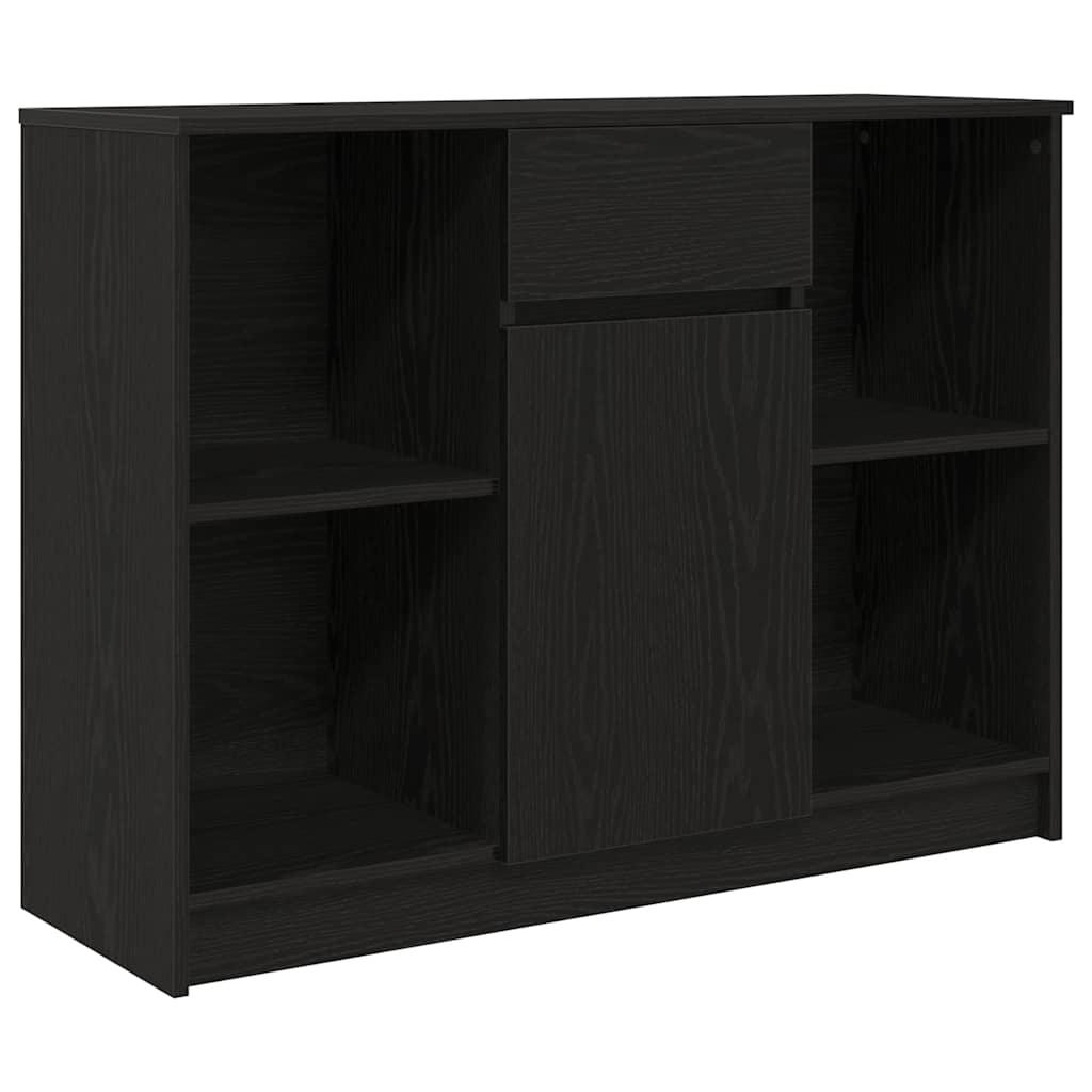 vidaXL Sideboard with Drawer Black Oak 101x35x76 cm Engineered Wood